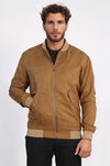 Tawny Patch Pockets Suede Bomber Coat - Wessi