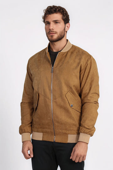 Замшевый бомбер Tawny с накладными карманами - Wessi