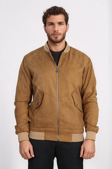 Замшевый бомбер Tawny с накладными карманами - Wessi