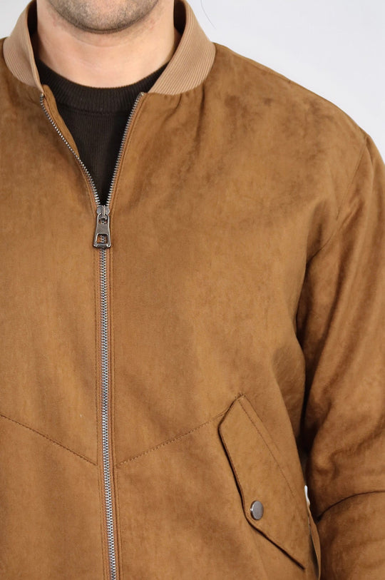 Замшевый бомбер Tawny с накладными карманами - Wessi