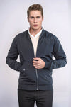 Flap Pockets Zippered Black Men Bomber Coat - Wessi