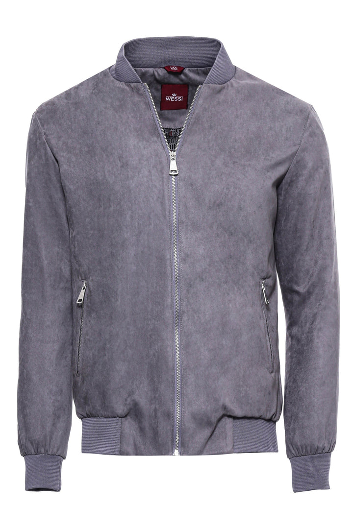 Veste Bomber Grise, Black, et Pantalons Rayés Gris Look - Mode Urbaine Wessi