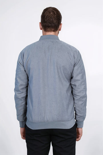 Cappotto bomber da uomo grigio con tasche semplici con cerniera - Wessi