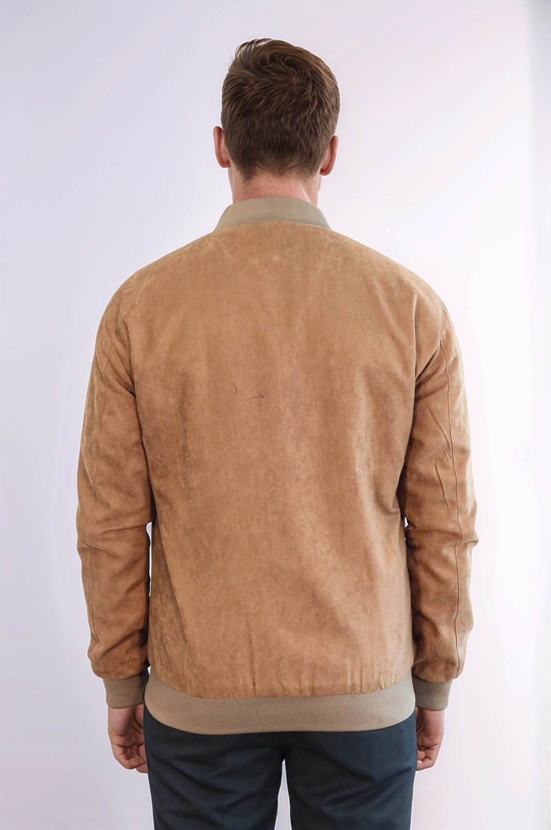 Manteau Bomber Homme Uni Avec Poches Zippées Tan - Wessi