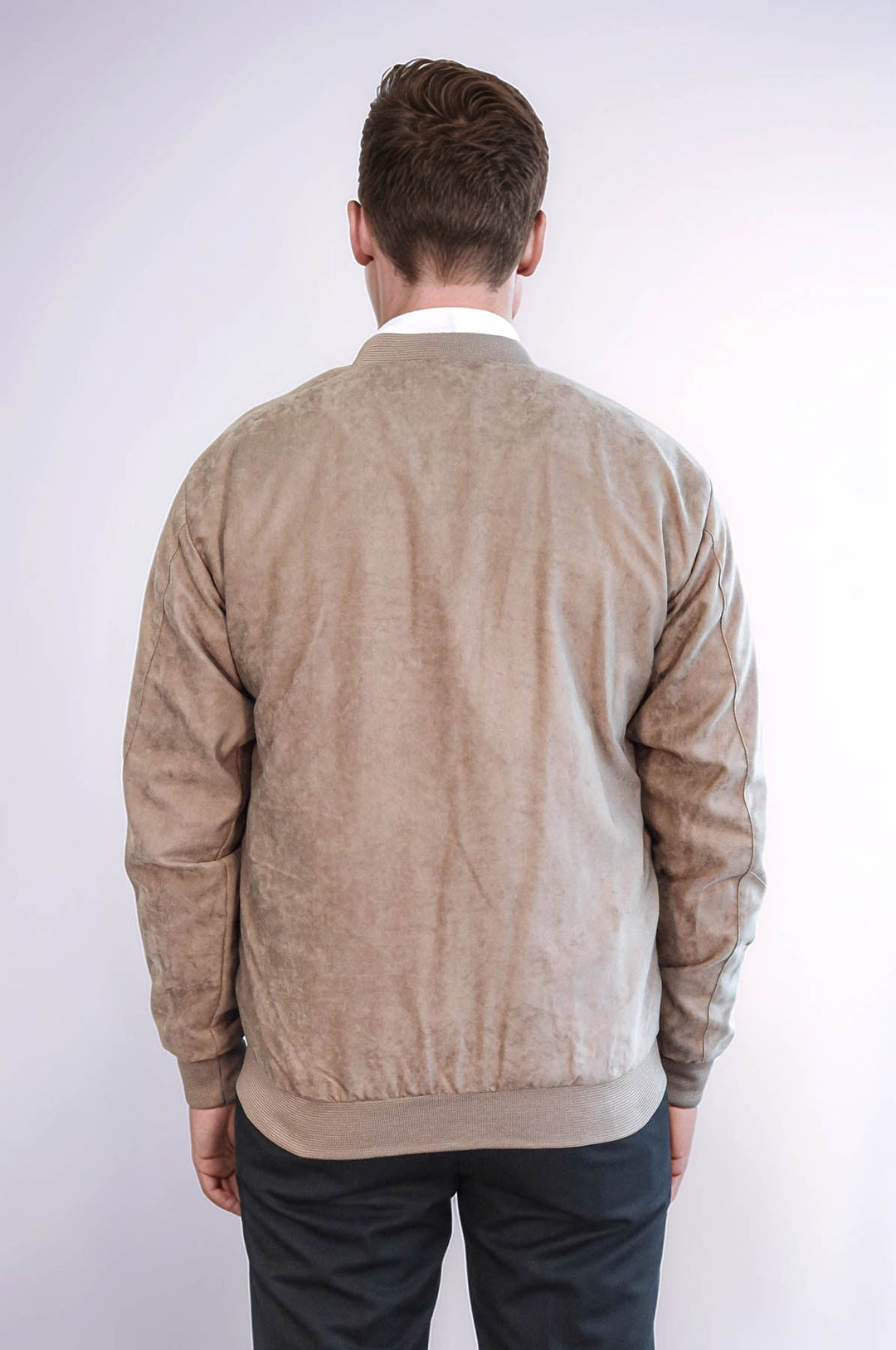 Manteau Bomber Homme Crème Uni avec Poches Zippées - Wessi