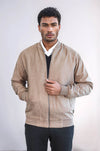 Cappotto bomber da uomo color crema con tasche con cerniera semplici - Wessi