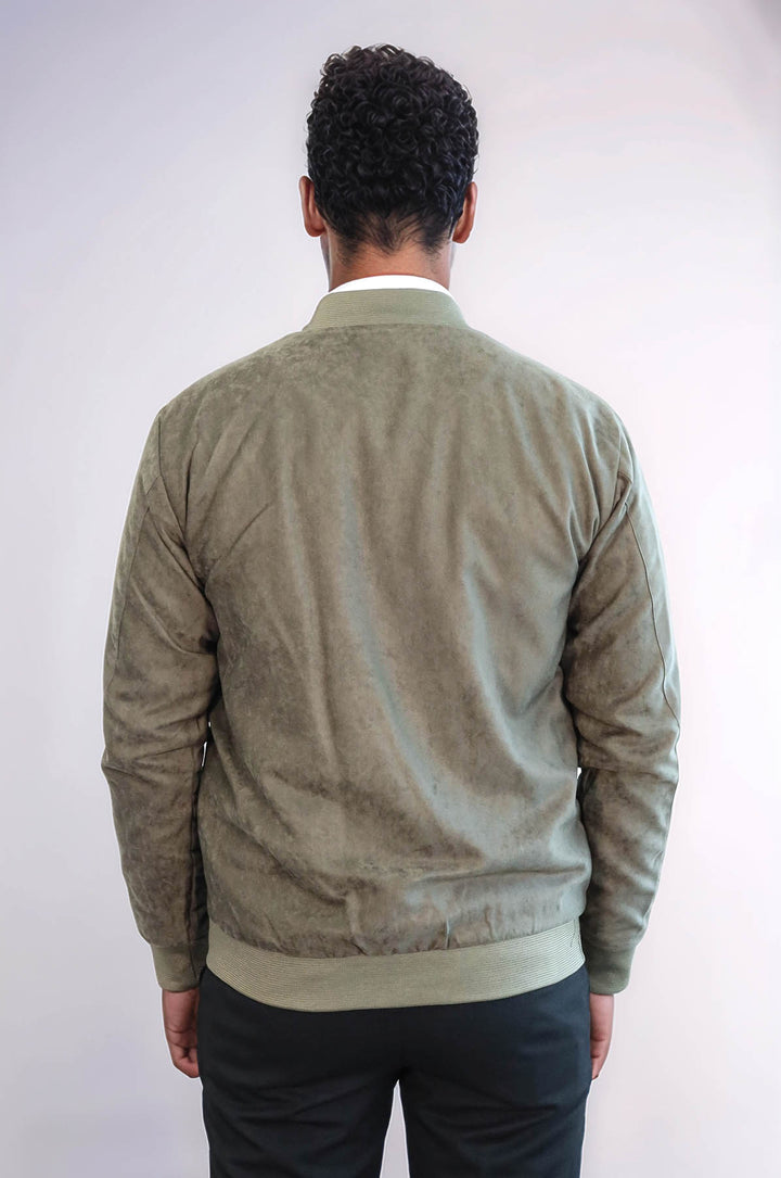 Cappotto bomber da uomo verde chiaro con tasche con cerniera semplici - Wessi