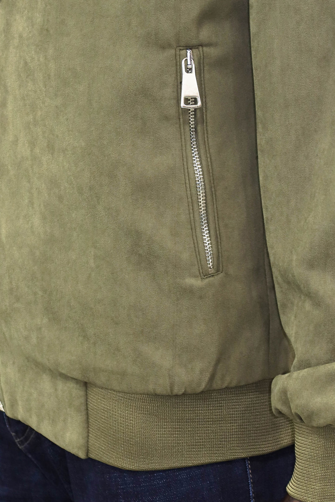 Plain Zippered Pockets Light Green Men Bomber Coat - Wessi