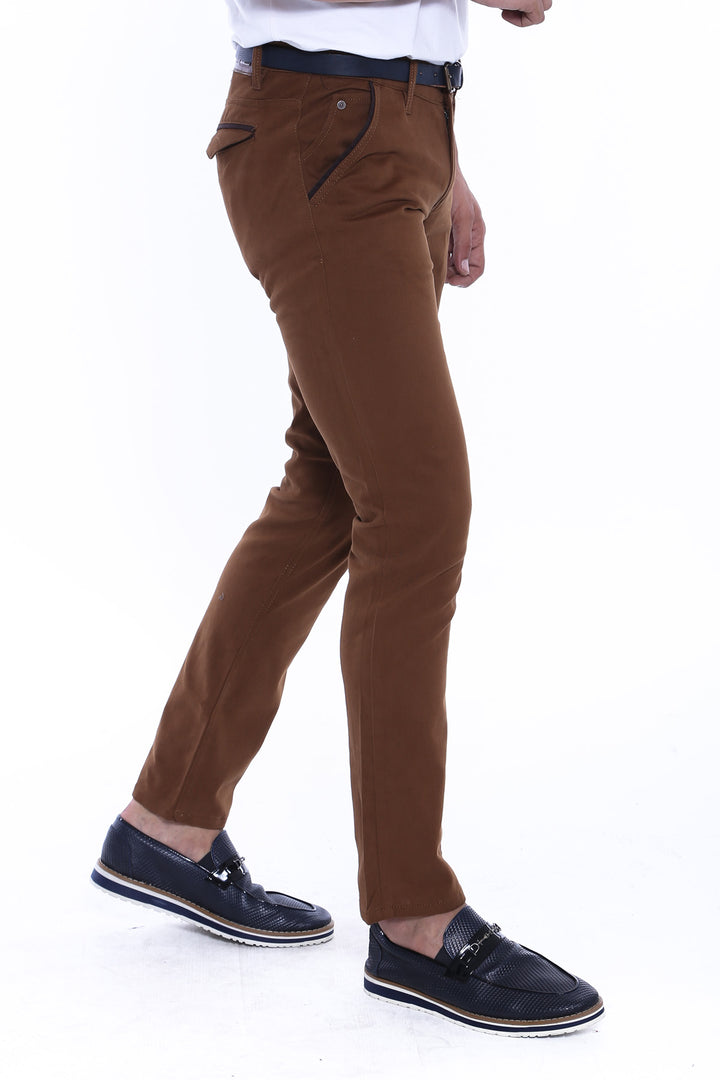 Gabardin Tan Men Pants - Wessi