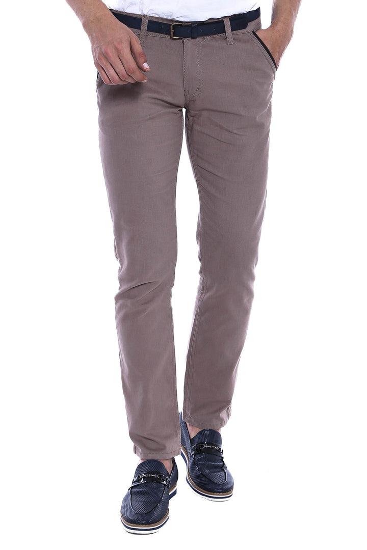 Pantaloni da Uomo Crema con Tasche in Gabardin - Wessi