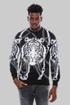 Sudadera negra con estampado de tigre y corte slim - Wessi