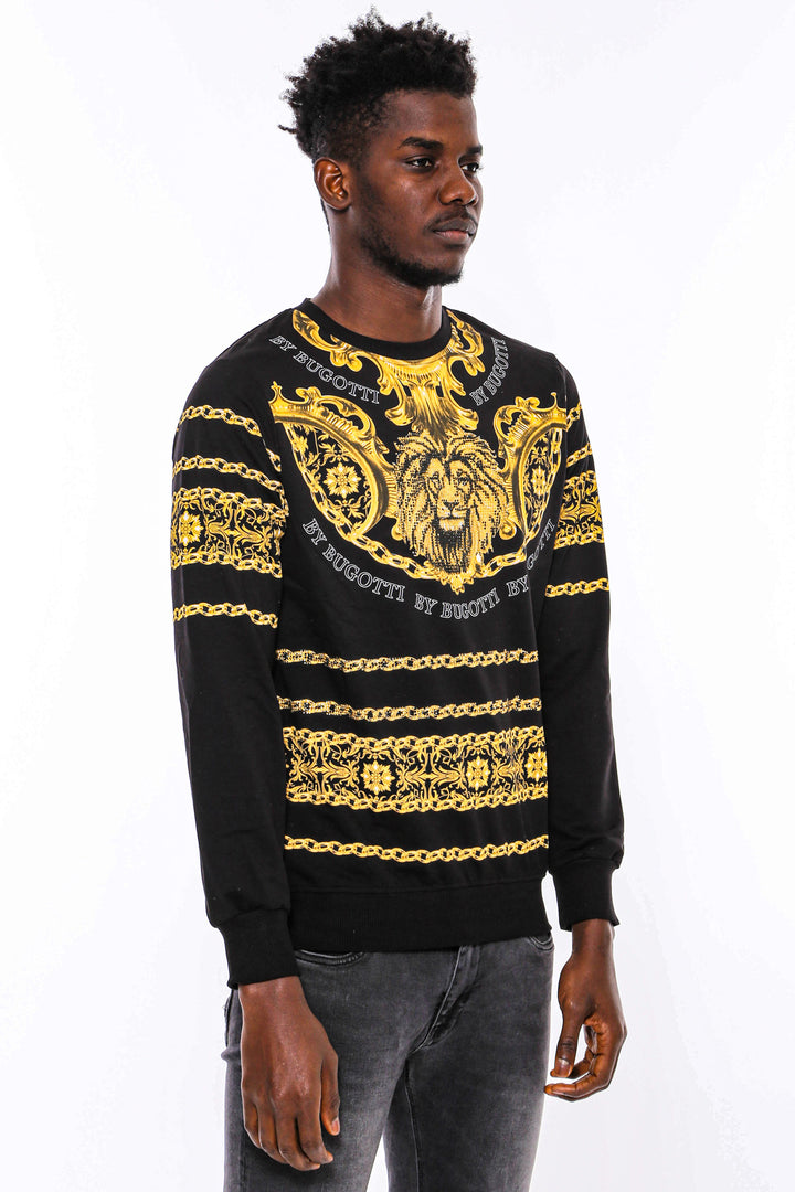 Felpa Slim Fit Nera Gialla Fantasia - Wessi