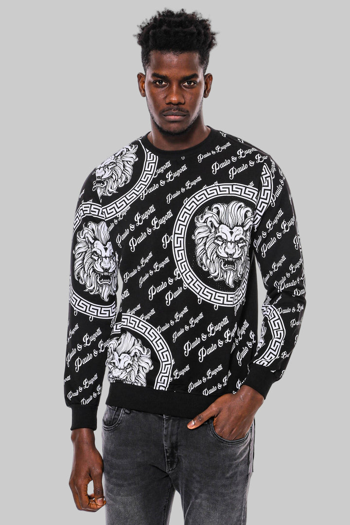 Felpa nera fantasia slim fit - Wessi