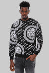 Sudadera Slim Fit Estampada Negra - Wessi