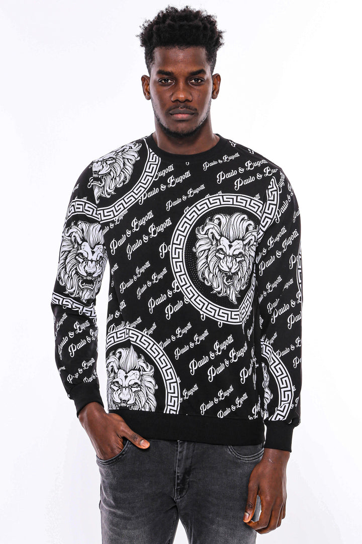 Felpa nera fantasia slim fit - Wessi