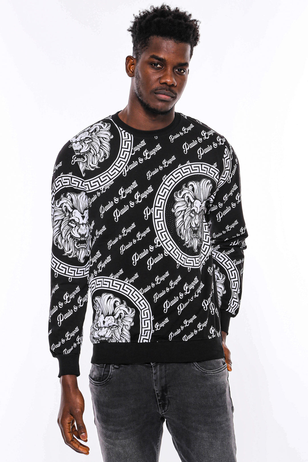 Felpa nera fantasia slim fit - Wessi