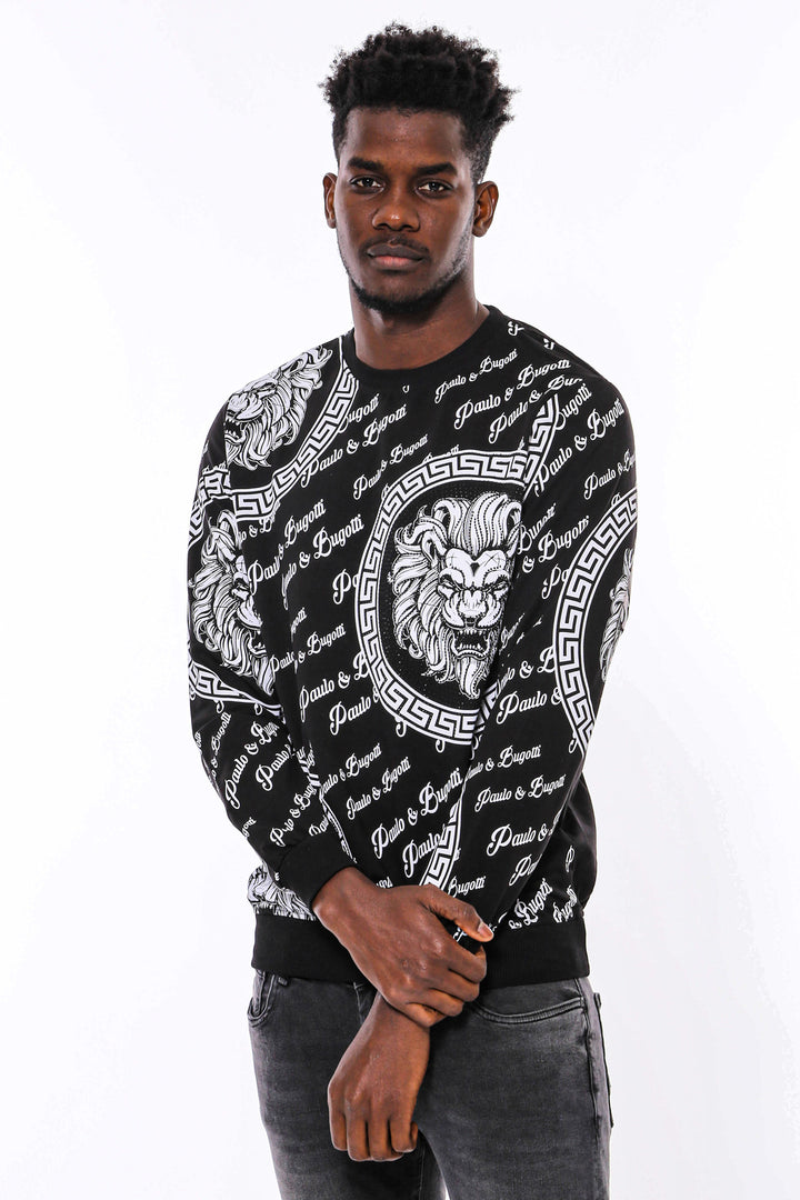 Felpa nera fantasia slim fit - Wessi
