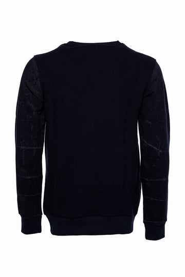 Felpa blu navy slim fit con motivo aquila - Wessi