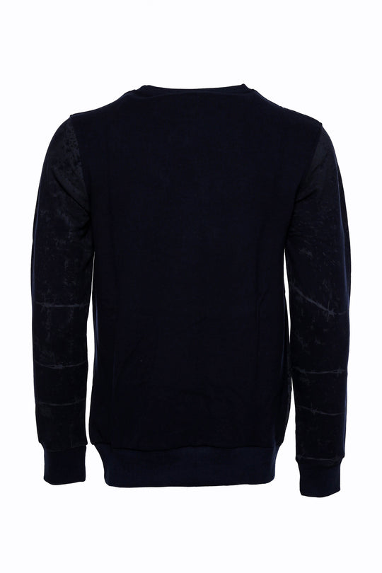Felpa blu navy slim fit con motivo aquila - Wessi
