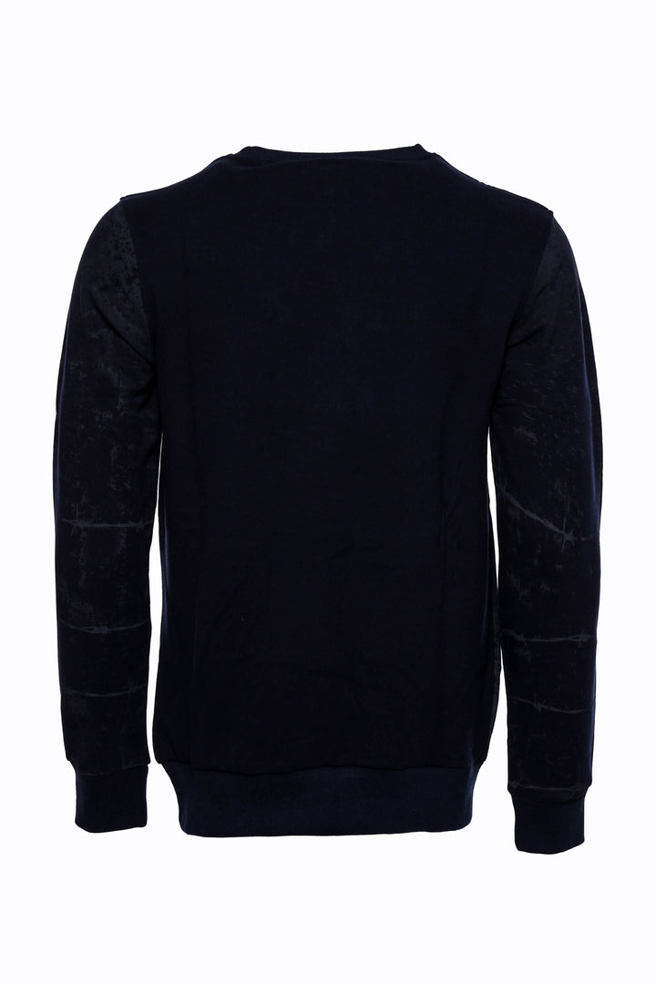 Sudadera Azul Marino Estampado Águila Slim Fit - Wessi