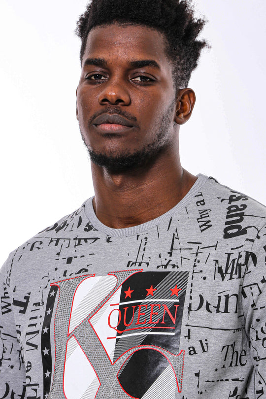 Sudadera Estampada Slim Fit Gris - Wessi