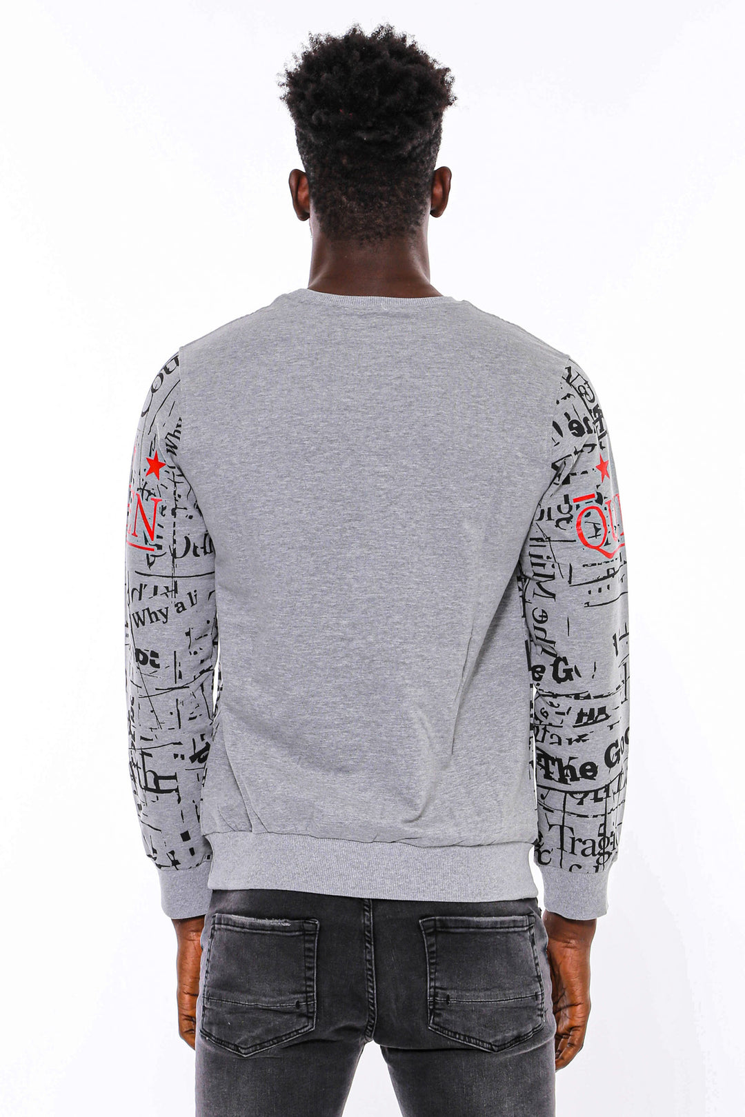 Felpa grigia slim fit a fantasia - Wessi