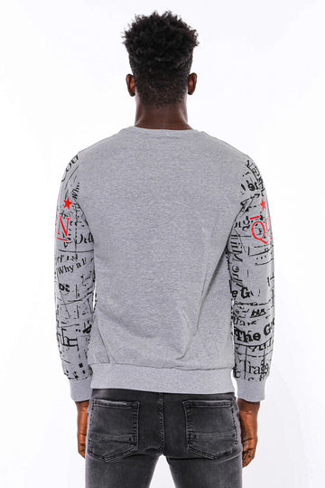 Sudadera Estampada Slim Fit Gris - Wessi