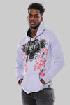 Sudadera Estampada Gris Plata Con Capucha - Wessi