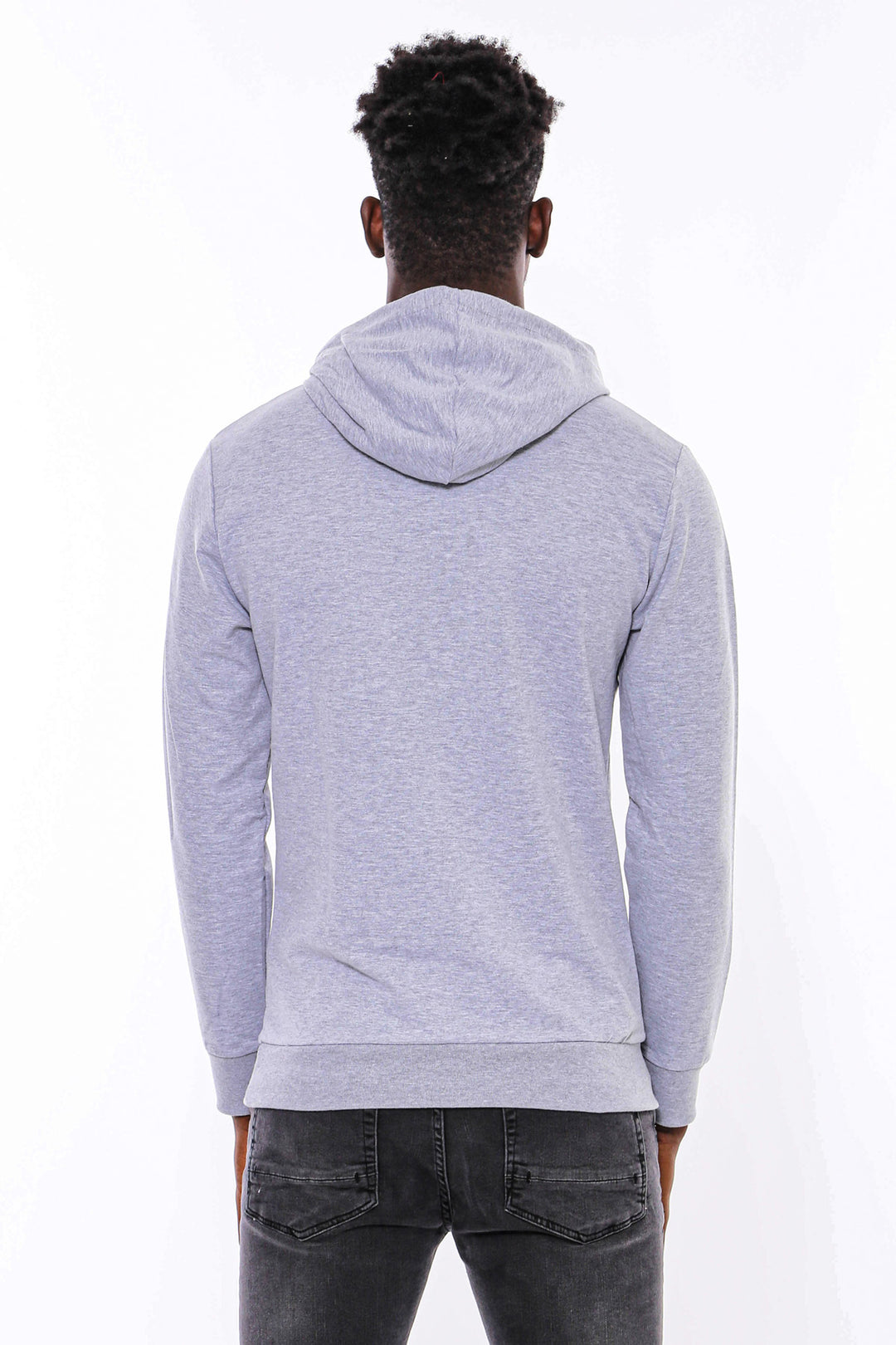 Sudadera Estampada Gris Plata Con Capucha - Wessi