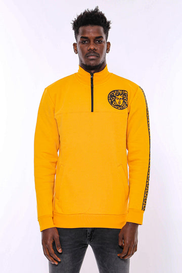 Sweat à Motifs Col Mao Jaune - Wessi