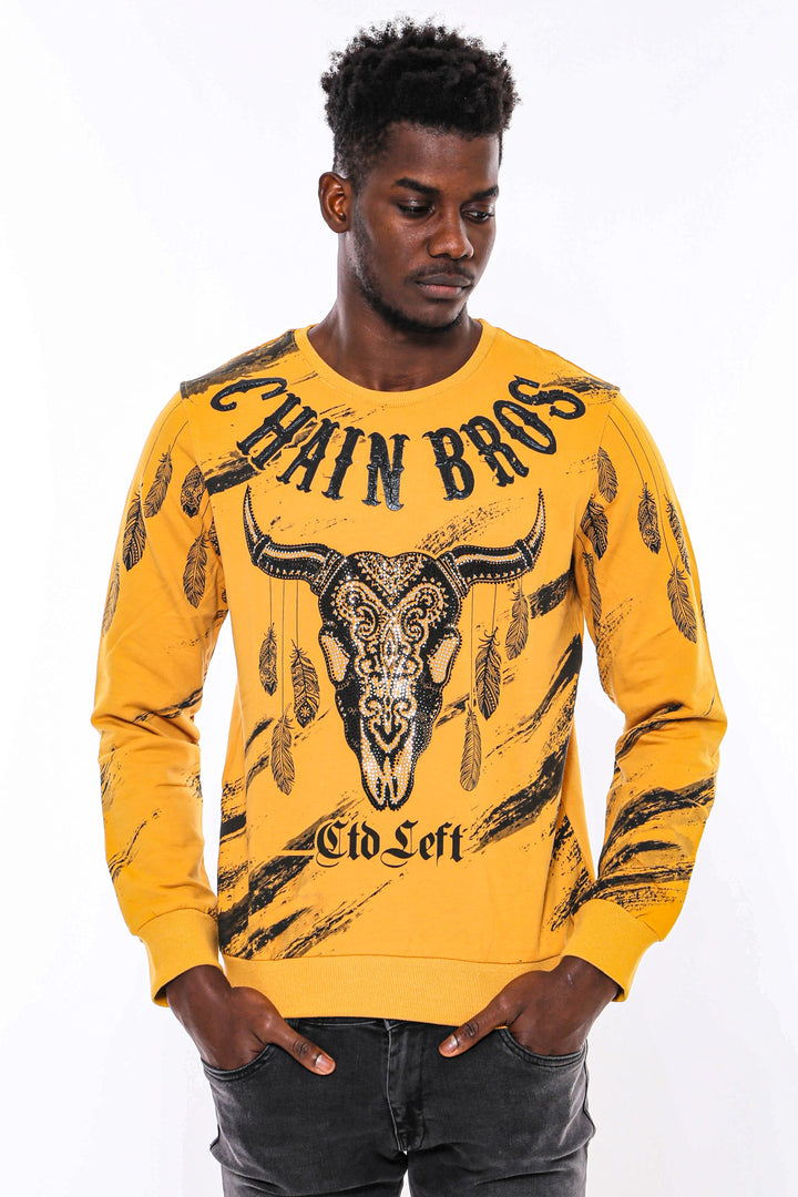 Felpa Gialla Slim Fit Fantasia - Wessi