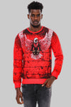 Sudadera Slim Fit Estampado Águila Roja - Wessi