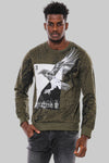 Sudadera slim fit estampada verde oscuro - Wessi