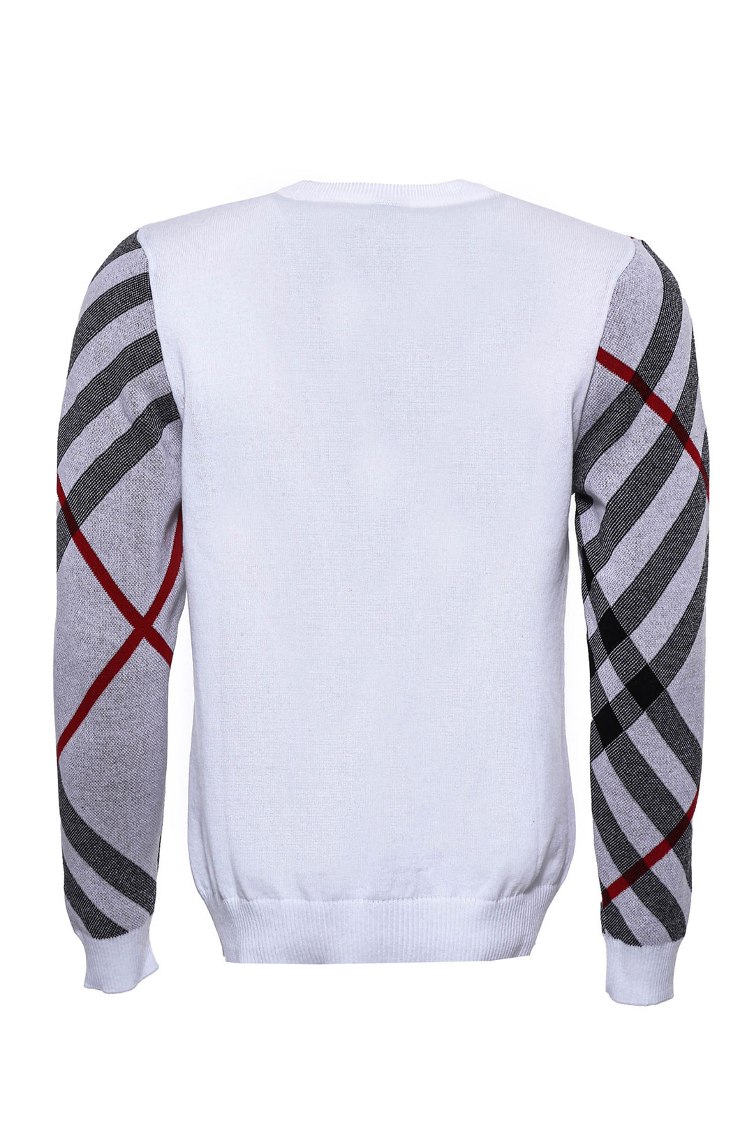 Crew Neck Knitwear Patterned White - Wessi