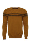 Pull ras du cou à motifs sur poitrine camel - Wessi