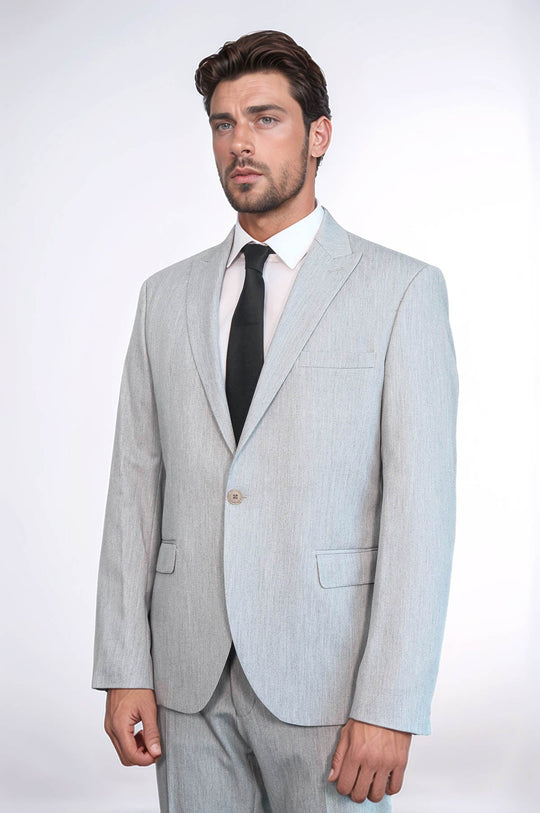 Traje de hombre 2 piezas liso slim fit gris claro - Wessi