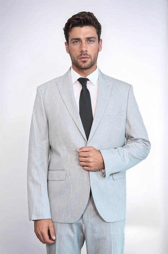Traje de hombre 2 piezas liso slim fit gris claro - Wessi