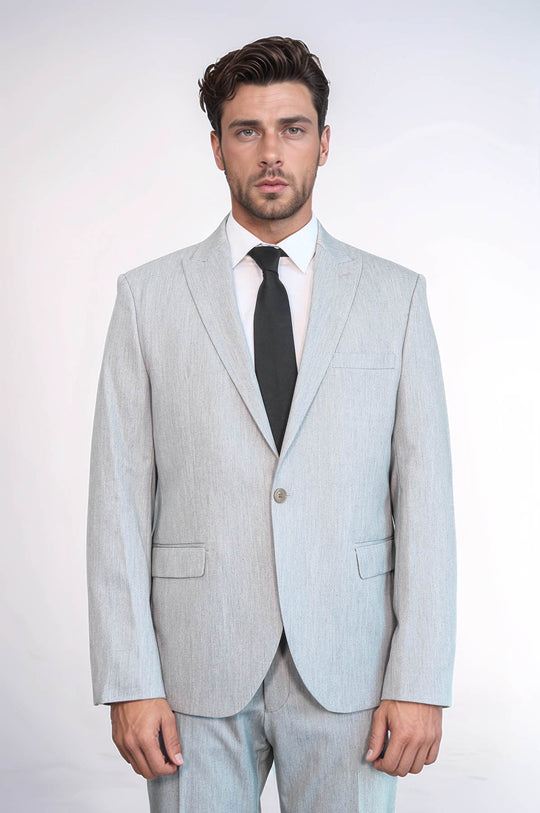 Traje de hombre 2 piezas liso slim fit gris claro - Wessi