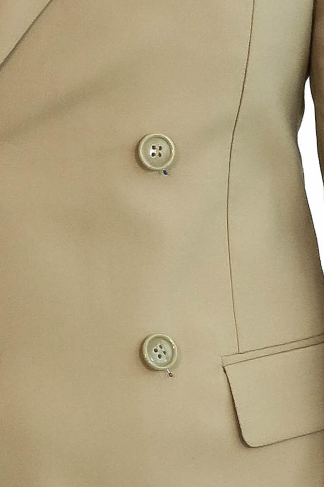 Wide Peak Collar Slim Fit Cream Men Double-Breasted Suit - Wessi