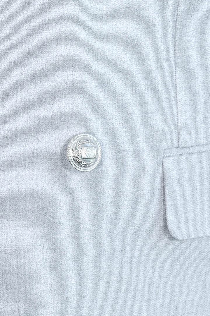 Slim Fit Double-Breasted Anthracite Men’s Suit with Silver-Tone Metal Buttons – Wessi