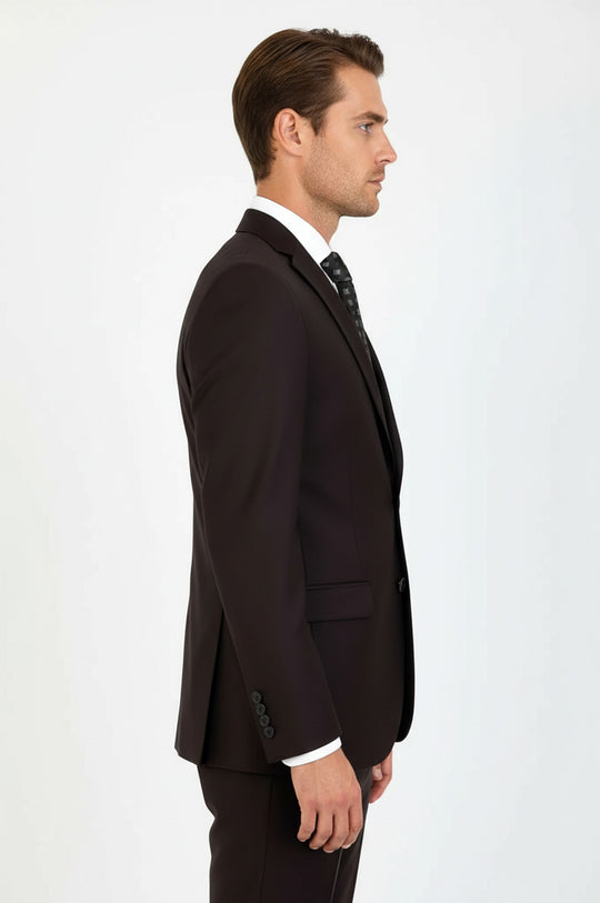 Traje hombre 2 piezas marrón 2 botones - Wessi