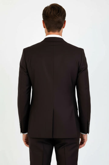 Traje hombre 2 piezas marrón 2 botones - Wessi