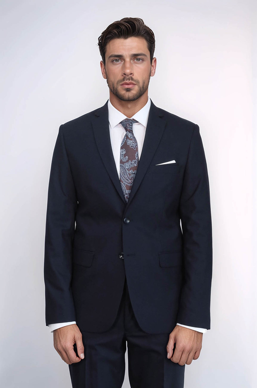 Costume 2 Boutons 2 Pièces Bleu Marine Homme - Wessi