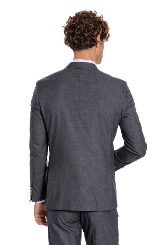 2 Buttons 2 Piece Grey Men Suit - Wessi