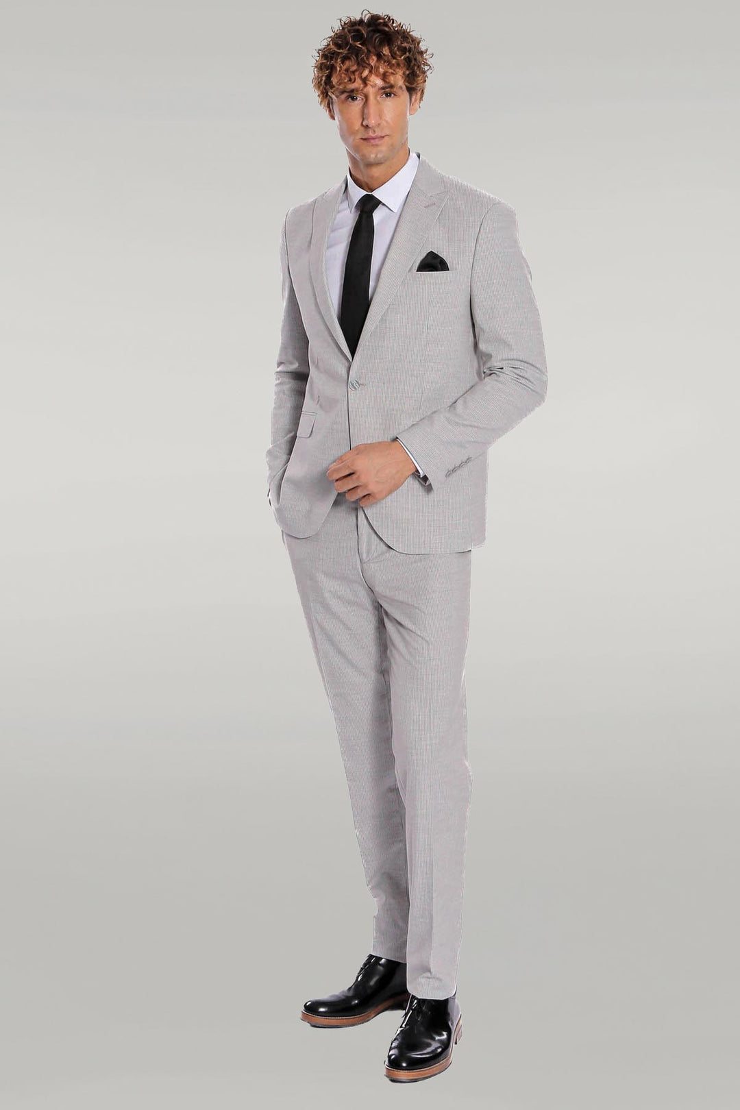 Costume 2 pièces rayé gris pour homme - Wessi