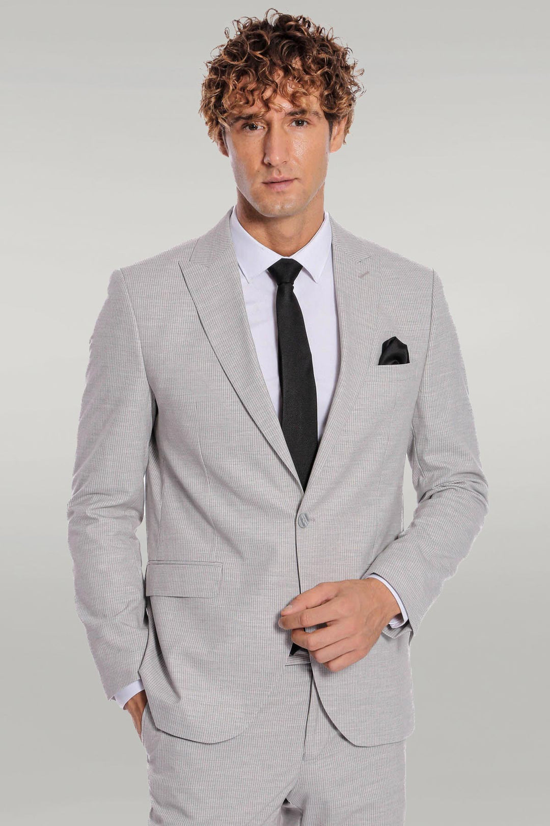 Costume 2 pièces rayé gris pour homme - Wessi