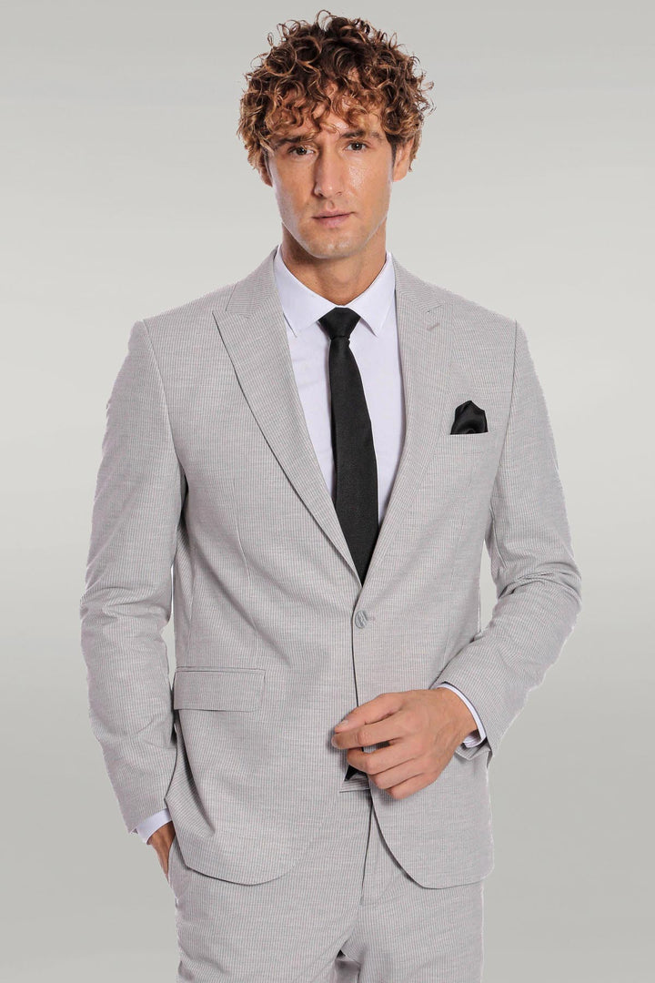Costume 2 pièces rayé gris pour homme - Wessi