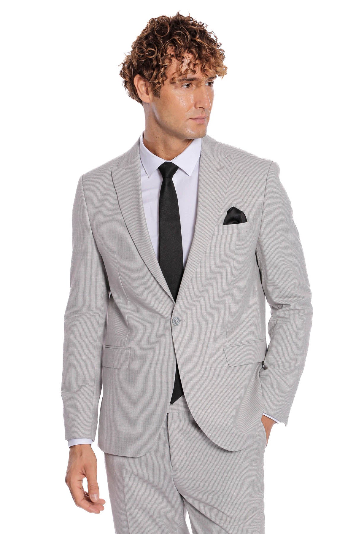 I-Deal Solid Heather Grey Suit | Zanetti Suits for Men