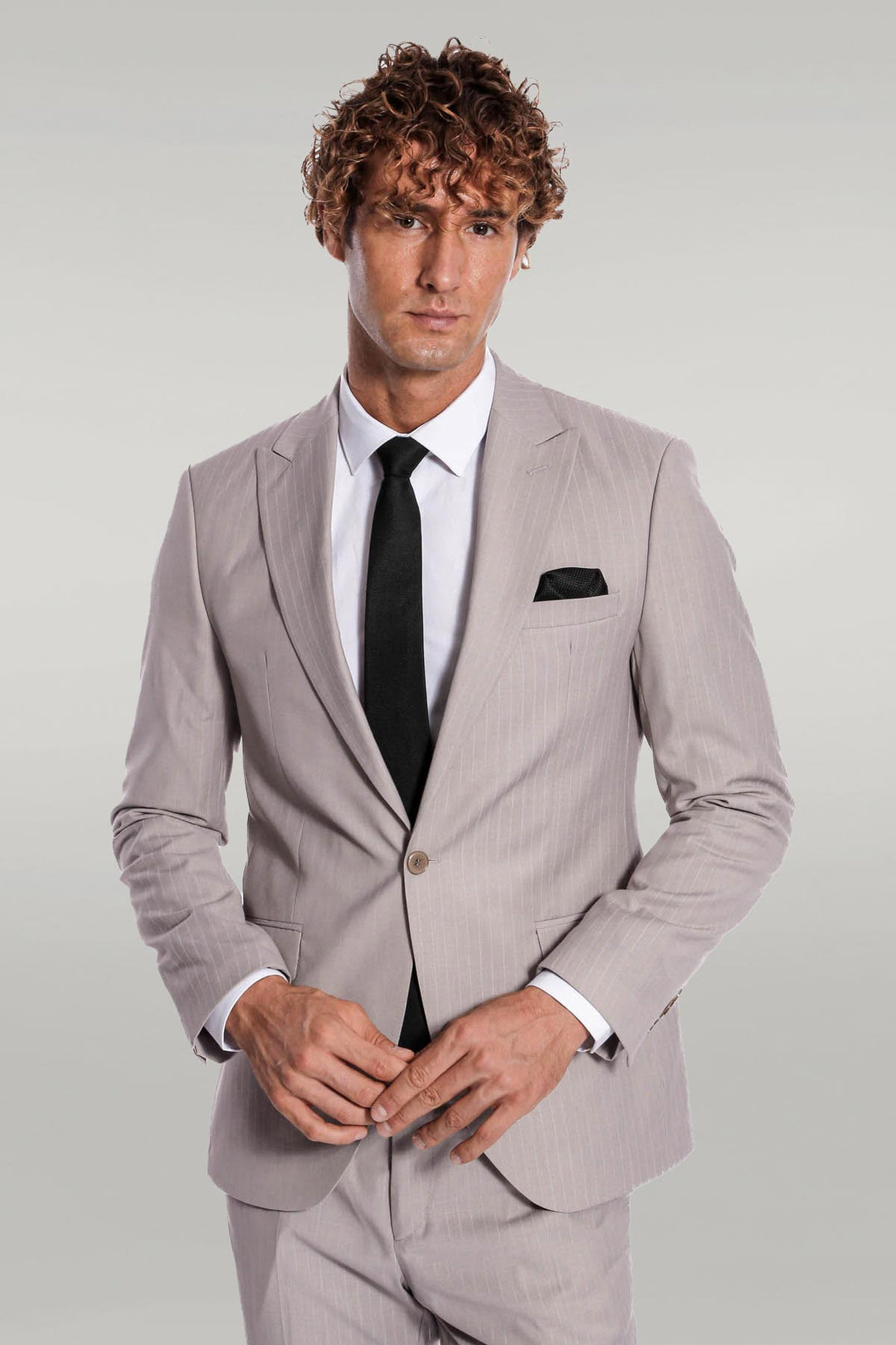 Costume 2 pièces rayé gris pour homme - Wessi