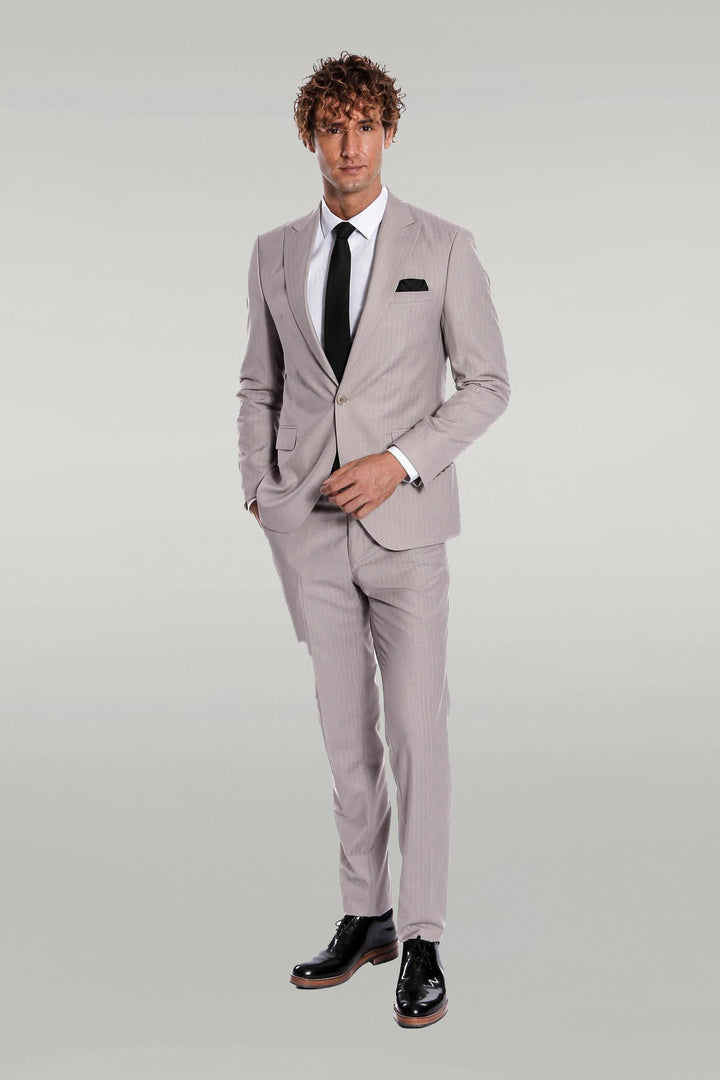 Costume 2 pièces rayé gris pour homme - Wessi